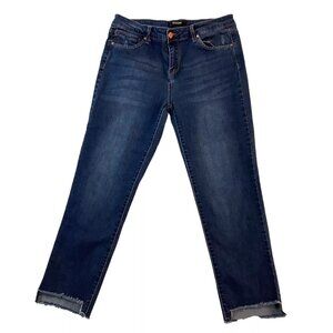 Black Label C'est To! Womens Size 13 Waist 32 Blue Denim Jeans Frayed Hem